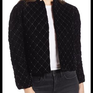 Something navy puffed sleeved jacket